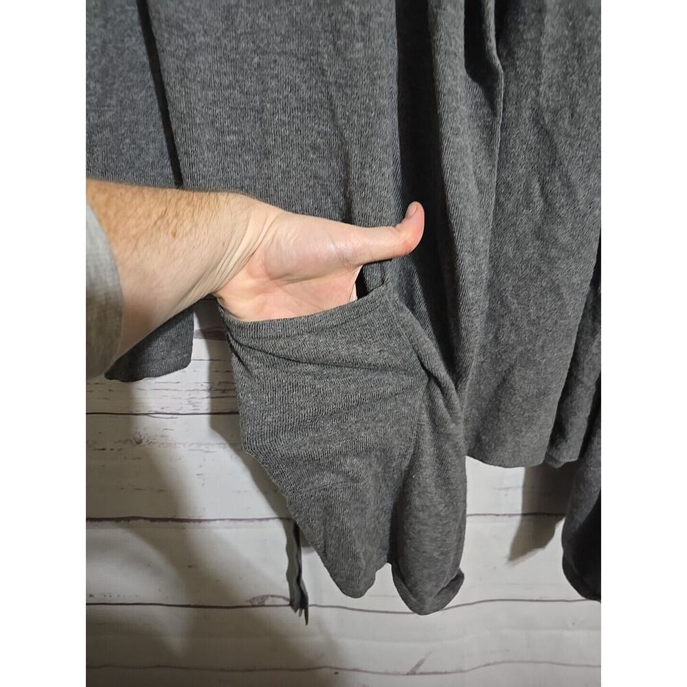 Apt. 9 Gray Open Front Draped Knit Pockets Duster… - image 3